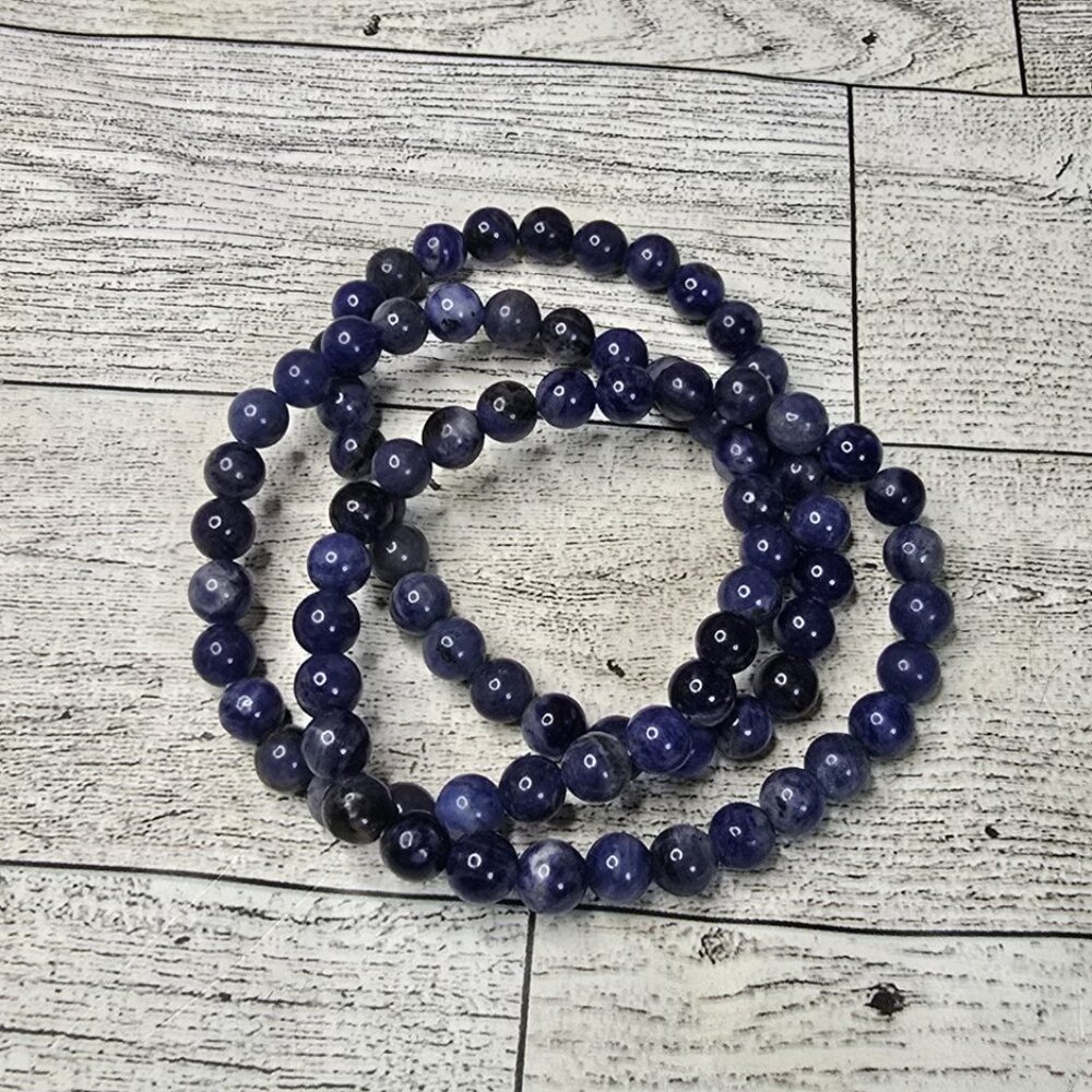 Lapis Lazuli Crystal Beaded Bracelet - Picture 1 of 4